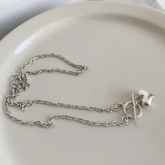 NEW LOVE HEART 925 STERLING SILVER NECKLACE - Picture 3 of 6